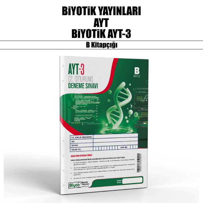BİYOTİK YKS AYT DENEME SNV 3-B - 2025-26